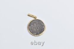 14K Vintage Spanish Shipwreck Tribute Coin Pendant Yellow Gold 67