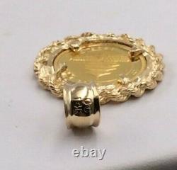 14K Yellow Gold Bezel Set 1/20th 1996.999 Fine Gold Panda Coin Pendant