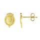 14k Yellow Gold Roman Coin Stud Earrings Fine Jewelry