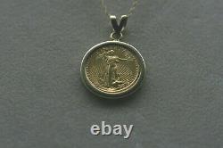 14K and 22K Yellow Gold 1/10 oz Fine Gold 5 Dollars Liberty Coin Pendant R2