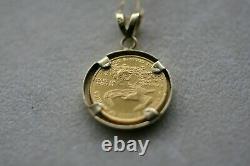 14K and 22K Yellow Gold 1/10 oz Fine Gold 5 Dollars Liberty Coin Pendant R2