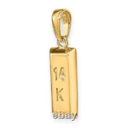 14k 3d Gold Bar Pendant Charm Necklace Theme Fine Jewelry Women Gifts Her