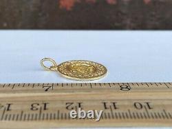 14k Gold Filigree Bezel Pendant 24kt Hawaiian Coin 2.5 Grams