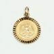 14k Solid Gold Dos Pesos Mexican Coin Pendant 14k Gold Bezel And Gold Coin