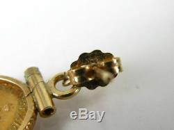 14k Yellow Gold 1865 Maximilian Emperador Mexican Mini Gold Coin Earrings 2.1g