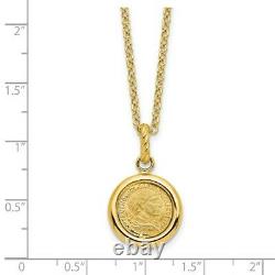 14k Yellow Gold Matte Coin Chain Necklace Pendant Charm Fine Jewelry Women