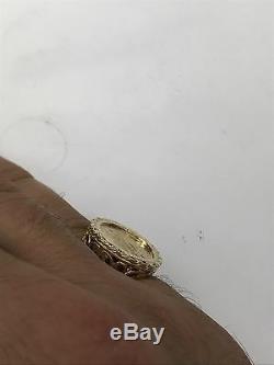 14k Yellow Gold Men's 1/10oZ Fine Liberty Gold Coin Ring