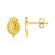 14k Yellow Gold Roman Coin Fancy Earrings Fine Jewelry