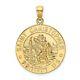 14k Yellow Gold Saint Christopher Coin Charm Necklace Pendant Religious Patron