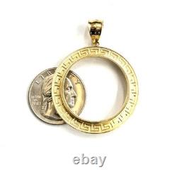 14k yellow Gold Greek Key Frame bezel For 20 Pesos Coin Gift fine jewelry 5.8g 14k yellow Gold Greek Key Frame bezel For 20 Pesos Coin Gift fine jewelry 5.8g