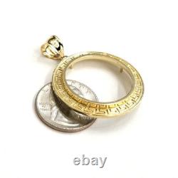 14k yellow Gold Greek Key Frame bezel For 20 Pesos Coin Gift fine jewelry 5.8g 14k yellow Gold Greek Key Frame bezel For 20 Pesos Coin Gift fine jewelry 5.8g