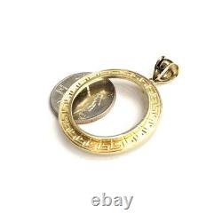 14k yellow Gold Greek Key Frame bezel For 20 Pesos Coin Gift fine jewelry 5.8g 14k yellow Gold Greek Key Frame bezel For 20 Pesos Coin Gift fine jewelry 5.8g
