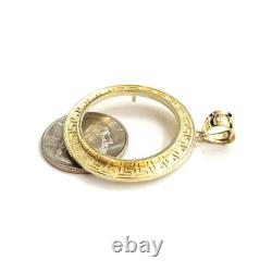 14k yellow Gold Greek Key Frame bezel For 20 Pesos Coin Gift fine jewelry 5.8g 14k yellow Gold Greek Key Frame bezel For 20 Pesos Coin Gift fine jewelry 5.8g