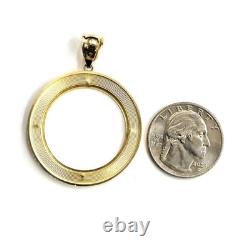 14k yellow Gold Greek Key Frame bezel For 20 Pesos Coin Gift fine jewelry 5.8g 14k yellow Gold Greek Key Frame bezel For 20 Pesos Coin Gift fine jewelry 5.8g