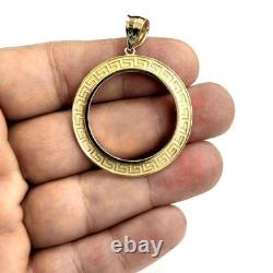 14k yellow Gold Greek Key Frame bezel For 20 Pesos Coin Gift fine jewelry 5.8g 14k yellow Gold Greek Key Frame bezel For 20 Pesos Coin Gift fine jewelry 5.8g
