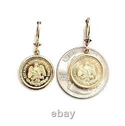 14k yellow Gold coin Earrings lever Back fine gift jewelry for women 5.3g