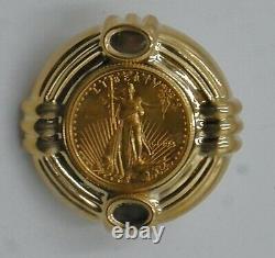 14kt yellow gold earrings with 1994 5 dollar fine gold coin 1/10th