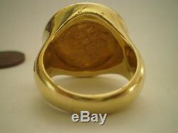 1500 ERA SPAIN KINGS CHARLES & JOHANNA 1 ESCUDO GOLD 1E COIN RING 35.9 Grs