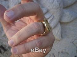 1500 ERA SPAIN KINGS CHARLES & JOHANNA 1 ESCUDO GOLD 1E COIN RING 35.9 Grs