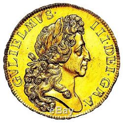1701 King William III Great Britain Gold Fine Work Five 5 Guineas Coin