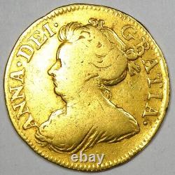 1713 Britain Anne Gold Half Guinea 1/2G Coin VG / Fine Detail Rare