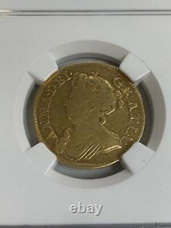 1714 GOLD GREAT BRITAIN GUINEA QUEEN ANNE COIN NGC Fine 12