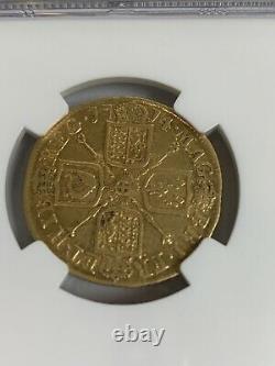 1714 GOLD GREAT BRITAIN GUINEA QUEEN ANNE COIN NGC Fine 12