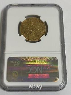 1714 GOLD GREAT BRITAIN GUINEA QUEEN ANNE COIN NGC Fine 12