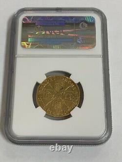 1714 GOLD GREAT BRITAIN GUINEA QUEEN ANNE COIN NGC Fine 12