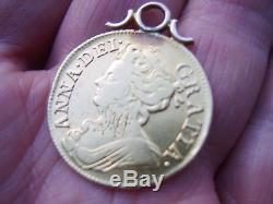 1714 Gold Full Guinea George 111 GOLD COIN 22CT MOUNTED AS A PENDANT CHARM