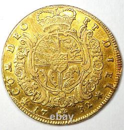 1732 Germany Wurrtemberg Gold Carolin Eberhard Ludwig Coin Fine / VF Details