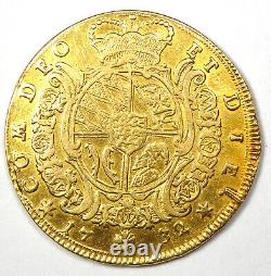 1732 Germany Wurrtemberg Gold Carolin Eberhard Ludwig Coin Fine / VF Details