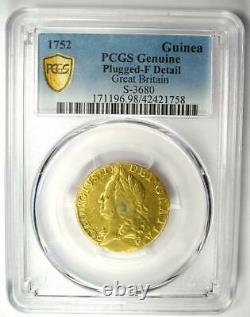 1752 England Great Britain George II Gold Guinea Coin 1G PCGS Fine Details