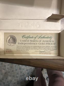1776-1976 Bicentennial Independence Hall. 500 Fine Gold Coin in Box withCoA 3gr 1776-1976 Bicentennial Independence Hall. 500 Fine Gold Coin in Box withCoA 3gr