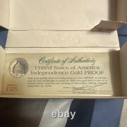 1776-1976 Bicentennial Independence Hall. 500 Fine Gold Coin in Box withCoA 3gr 1776-1976 Bicentennial Independence Hall. 500 Fine Gold Coin in Box withCoA 3gr