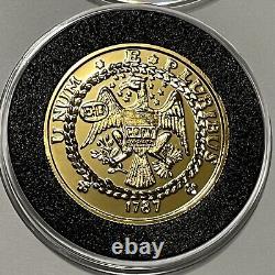 1787 Brasher Doubloon 24k Gold Eagle Coin Copy 2 Troy Oz. 999 Fine Silver Medal