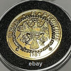 1787 Brasher Doubloon 24k Gold Eagle Coin Copy 2 Troy Oz. 999 Fine Silver Medal