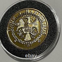 1787 Brasher Doubloon 24k Gold Eagle Coin Copy 2 Troy Oz. 999 Fine Silver Medal