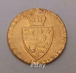 1787 Gold Full Guinea Coin George III Fine 22ct 8.1g