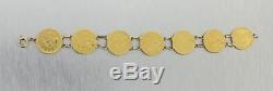 1800s Antique Estate 22k Gold $2.5 Indian Head Liberty Gold Coin Gypsy Bracelet