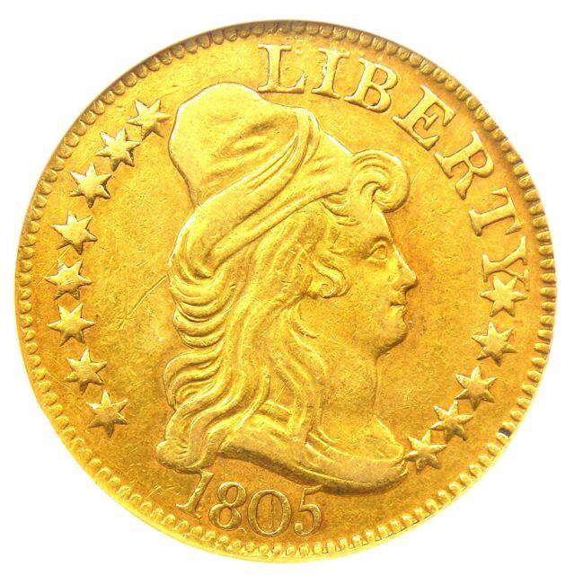 1805 Bust Gold Half Eagle $5 Coin Certified Anacs Au50 Details Rare Date