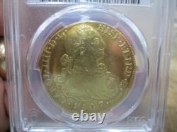 1807 Columbia 8 Escudos Gold Coin Pcgs Very Fine Condition Ex Jewelry 1807 Columbia 8 Escudos Gold Coin Pcgs Very Fine Condition Ex Jewelry