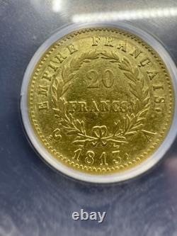 1813-A France 20 Francs Gold Coin Napoleon Bonaparte ICG XF EF 45.1867 AGW 1813-A France 20 Francs Gold Coin Napoleon Bonaparte ICG XF EF 45.1867 AGW