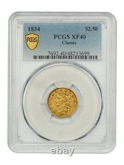 1834 $2.50 Classic PCGS XF40 Classic Head $2.5 Classic Head Gold Type Coin