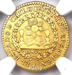1834 Chile Gold Republic Escudo 1E Sun Coin Certified NGC VF20 (Very Fine)