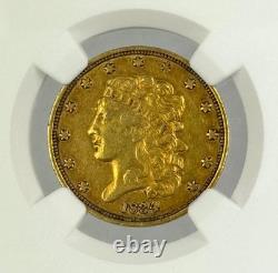 1834 Classic Head Plain 4 $5 Gold Coin NGC AU50