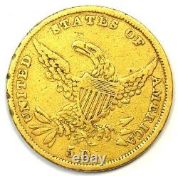 1835 Classic Gold Half Eagle $5 Coin Fine Details Rare Early Gold Coin