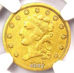 1836 Classic Gold Quarter Eagle $2.50 Coin Certified NGC VF Details Rare 1836 Classic Gold Quarter Eagle $2.50 Coin Certified NGC VF Details Rare