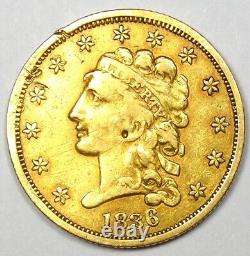 1836 Classic Gold Quarter Eagle $2.50 Coin VF / XF Details Rare Coin