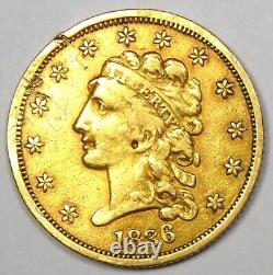 1836 Classic Gold Quarter Eagle $2.50 Coin VF / XF Details Rare Coin